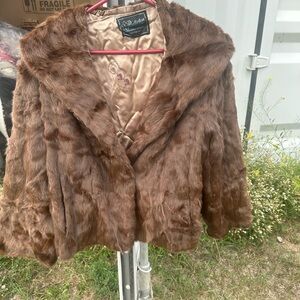 Real fur jacket dark brown